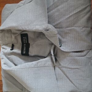 Kenneth Cole Gray Button-Up Shirt